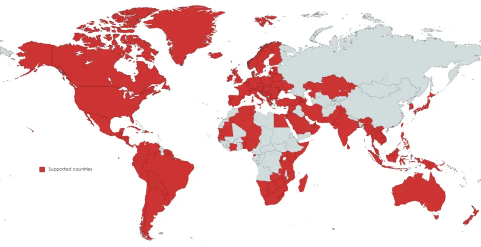 Supported countries