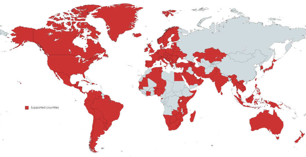 iM980B supported countries